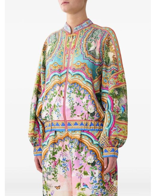 Camilla White Pattern Bomber Jacket