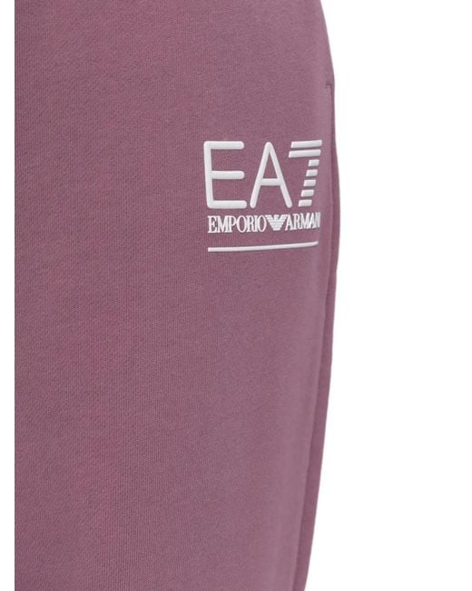 EA7 Purple Logo-Print Track Pants