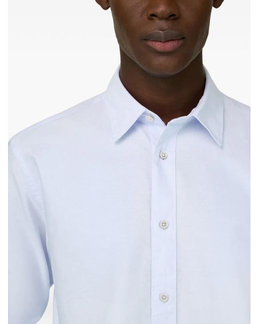 Boggi White Closed-Collar Shirt for men