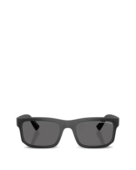 ARMANI EXCHANGE Gray Rectangle-Frame Sunglasses for men
