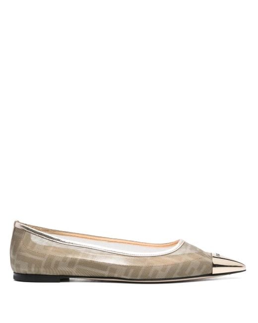 Fendi Metallic Colibrì Ballet Flats