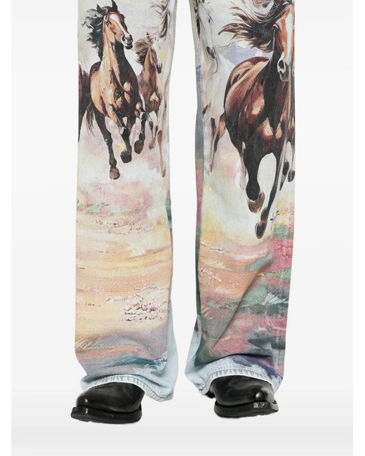 Horse pendant flare jeans