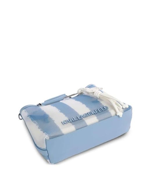 Karl Lagerfeld Blue Ikon Mesh Small Tote Bag