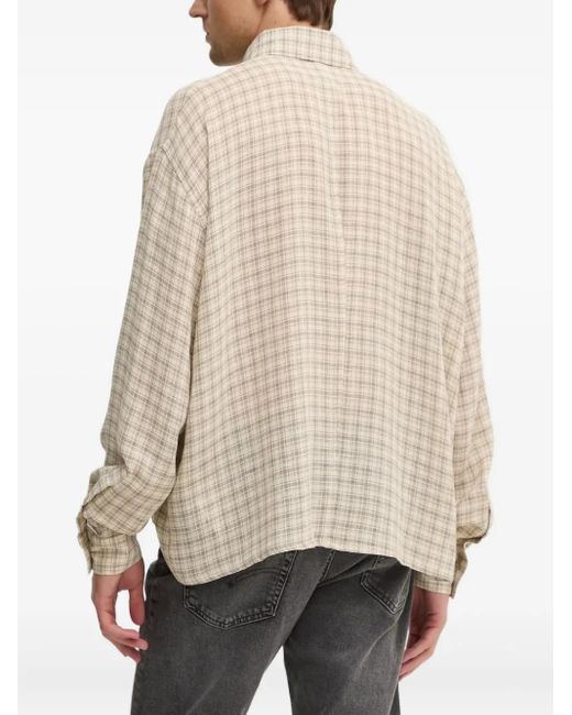 Won Hundred Natural Checked Shirt for men