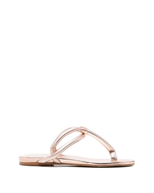 Roberto Del Carlo White Knot-Detail Sandals
