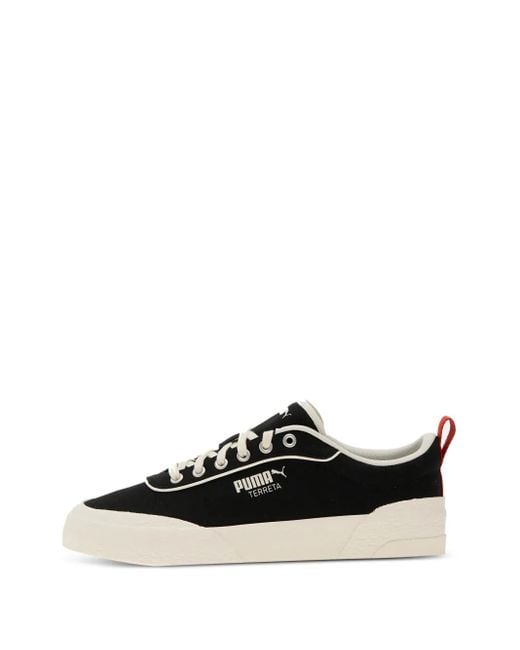 PUMA Black Logo-Print Lace-Up Sneakers