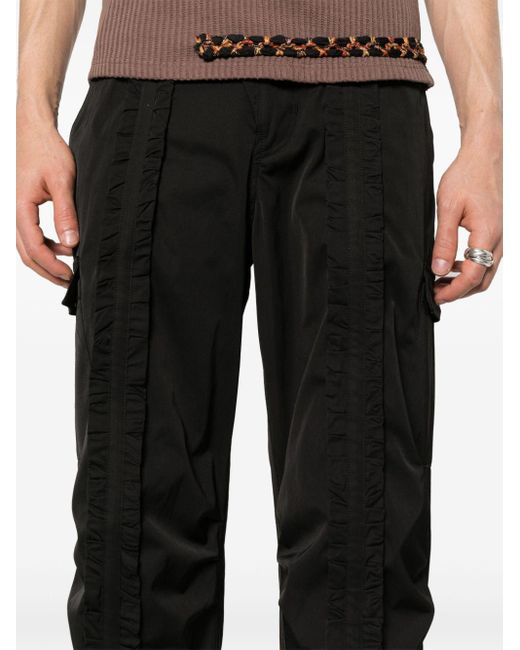 ANDERSSON BELL Black Kenley Twill Straight Trousers for men