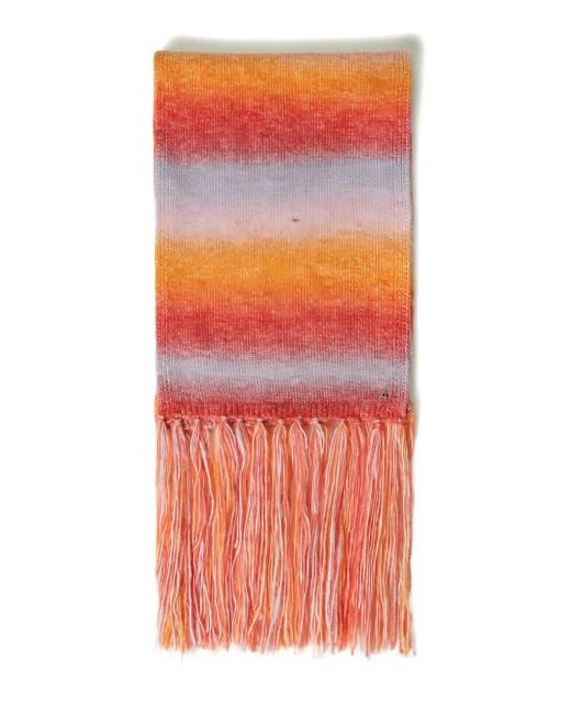 Twinset Orange Ombré-Effect Fringe Scarf