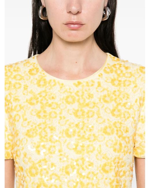 Abito Corto Con Decorazione di Jonathan Simkhai in Yellow