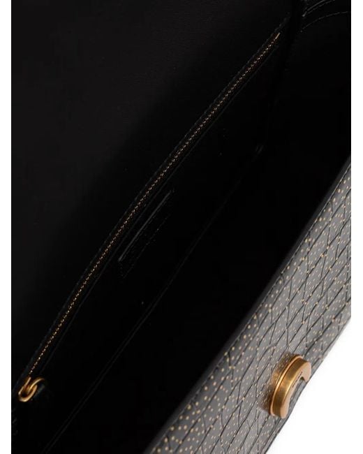 Pinko Black Love Birds Croc-Effect Shoulder Bag