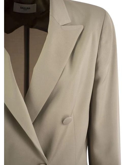 SAULINA Natural Anita Double-Breasted Blazer