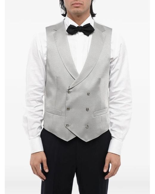 Corneliani Gray Double-Breasted Waistcoat for men