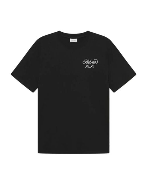 Les Deux Black Apple-Print Cotton T-Shirt for men