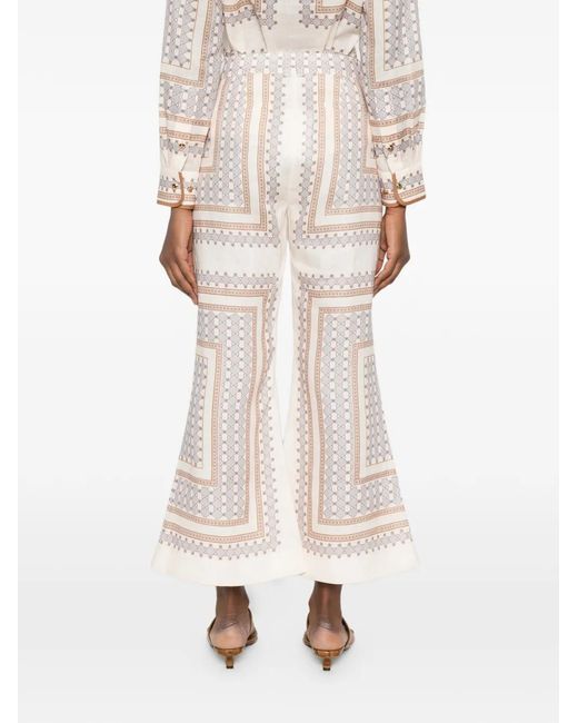Zimmermann White Patterned Collection Trousers