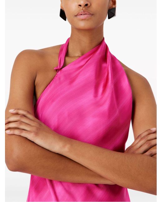 Vestido de satén con un tirante Emporio Armani de color Pink