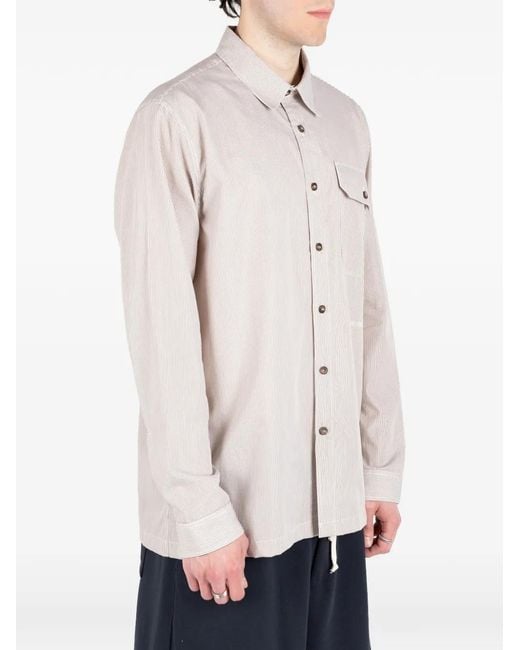 Societe Anonyme White Deadline Striped Patch-Pocket Shirt for men
