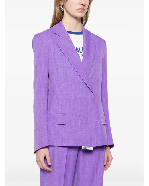 Gcds Purple Mélange-Effect Blazer