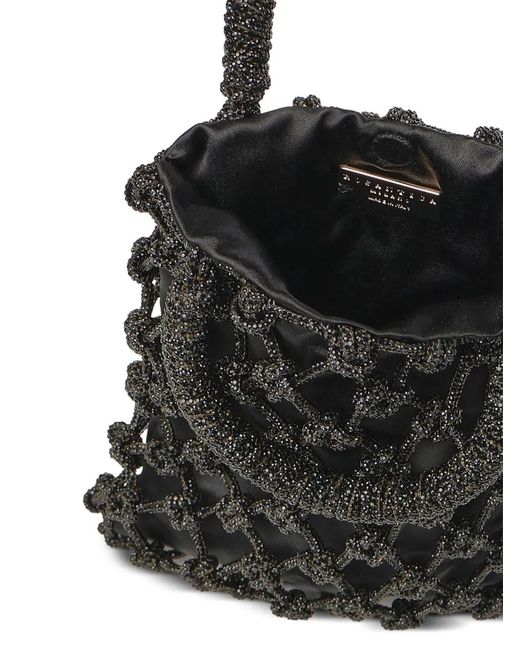 Rosantica Black Crystal-Embellishment Top-Handle Tote Bag