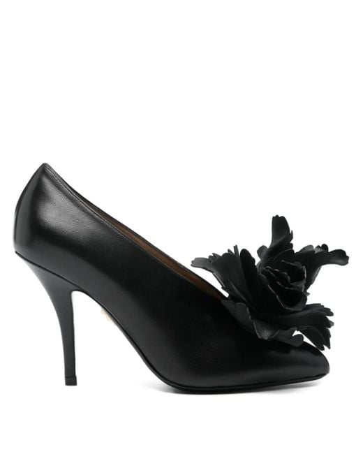 Ferragamo フローラル パンプス Black