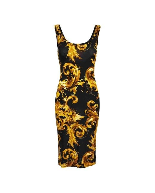 Versace Jeans Couture Metallic Watercolor Couture-Print Dress