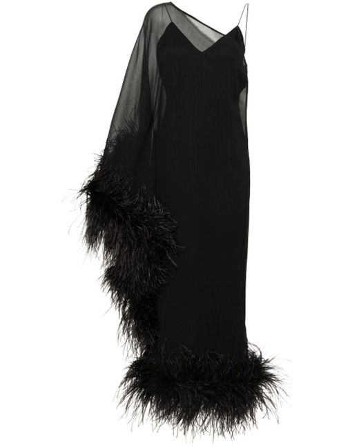 Robe longue une épaule ‎Taller Marmo en coloris Black