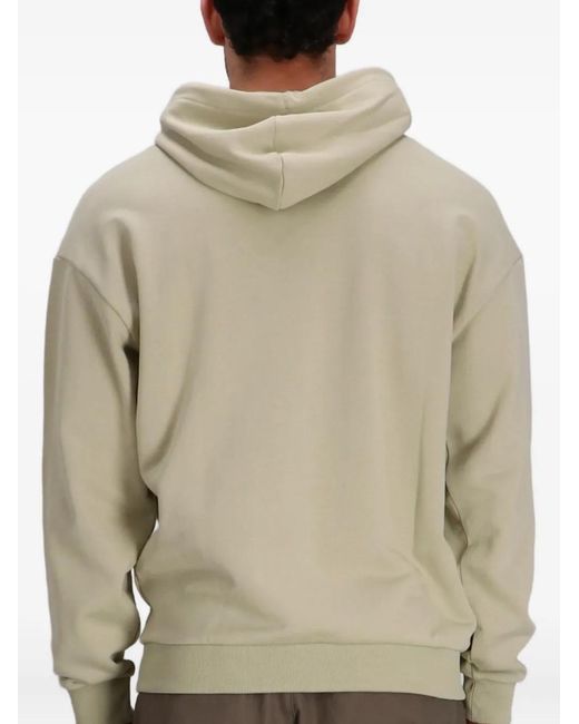HUGO White Logo-Print Hoodie for men