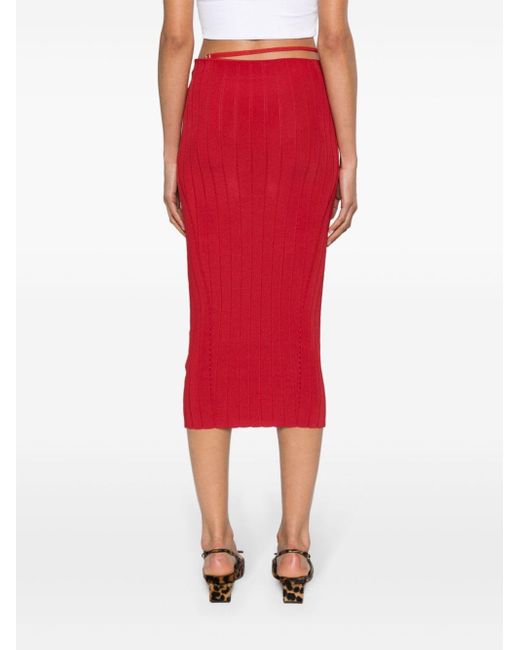 Jacquemus Red La Jupe Knitted Skirt