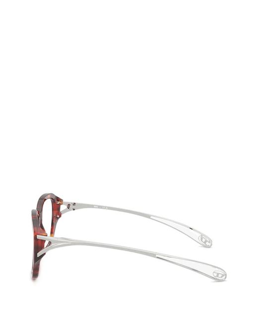 DIESEL White Tortoiseshell-Effect Glasses