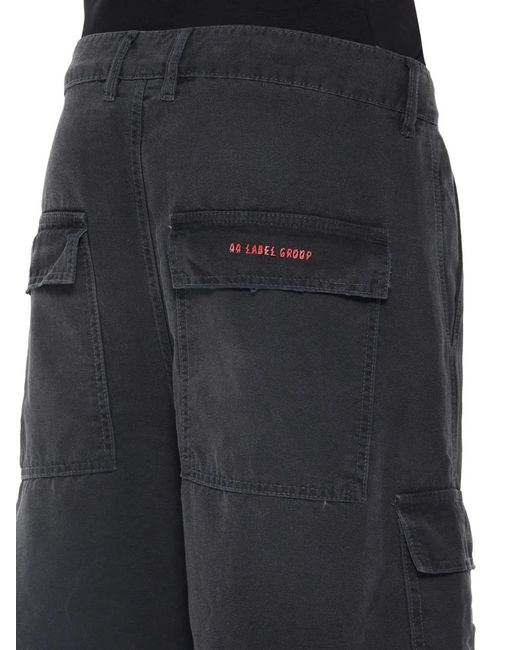 44 Label Group Black Frayed-Hem Shorts