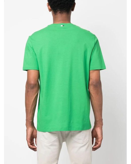 Herno Green Crew-Neck Cotton T-Shirt for men