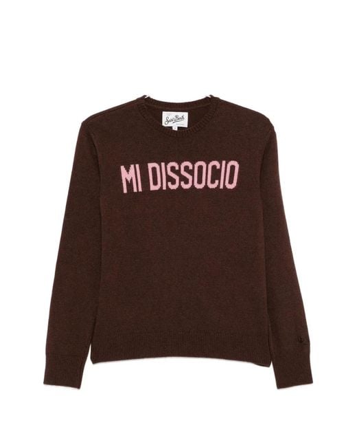 Mc2 Saint Barth Brown New Queen Intarsia-Knit Sweater