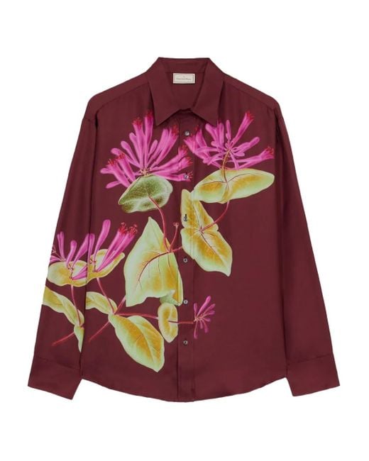 Pierre Louis Mascia Purple Floral-Print Shirt