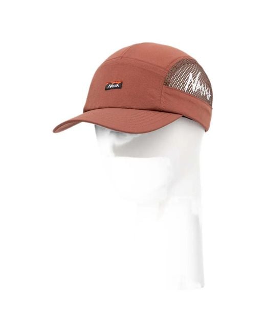 NANGA White Logo-Patch Mesh-Panel Cap