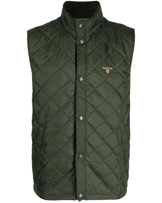 volwassene Dinkarville tuberculose Barbour Embroidered-logo Quilted Gilet in Green for Men | Lyst