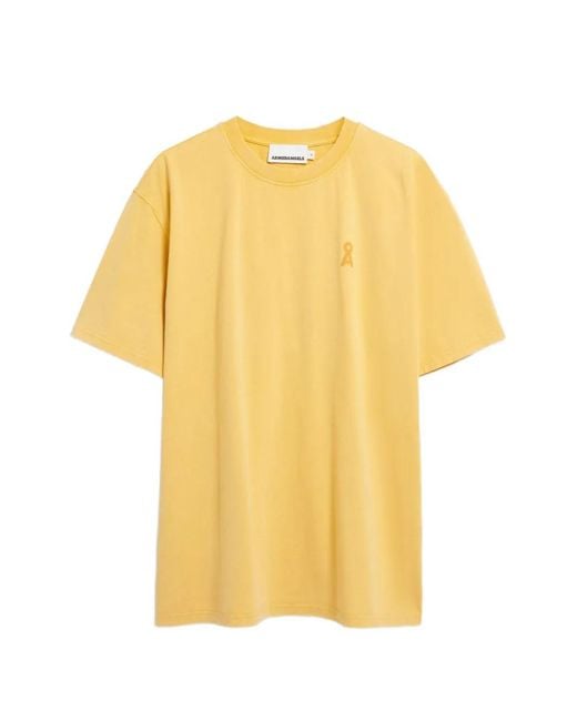 ARMEDANGELS Yellow Å Maarkos Cotton T-Shirt for men