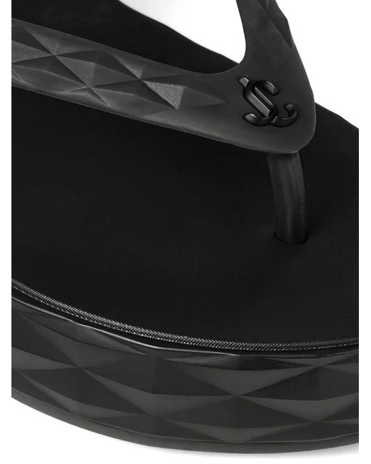 Jimmy Choo Black Diamond Flip Flops