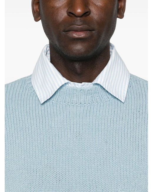 Marni Logo Embroidered Sweater in Blue for Men Lyst