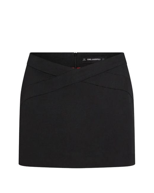 Karl Lagerfeld Black Mini Kl Studio Zip-Fastening Skirt