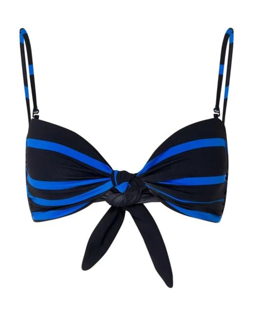 Top Bikini Lara A Righe di Cala De La Cruz in Blue