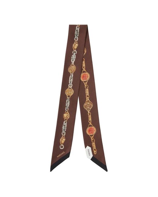 Versace Brown Pattern-Printed Twill Scarf