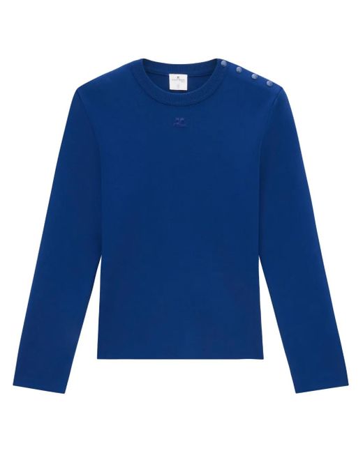 Jersey con parche del logo y botones Courreges de hombre de color Blue