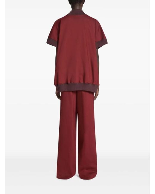 Dries Van Noten Red Short-Sleeved Turtleneck Sweatshirt