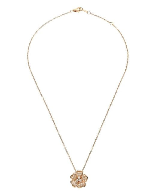 Leo Pizzo White 18K Rose Flora Diamond Necklace