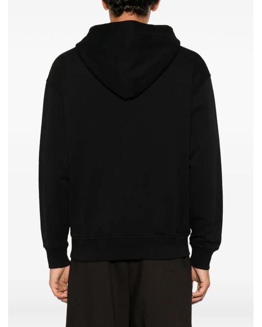 Palm Angels Black Neck Logo Printed Hoodie for men