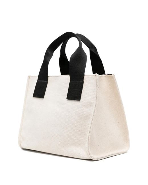 MSGM Pink Small Apple Embroidered Tote Bag