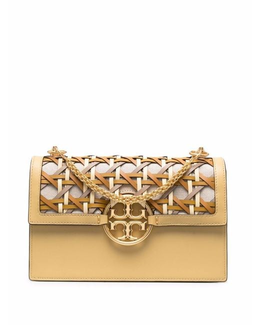 Tory Burch Miller Basketweave Shoulder Bag in Yellow Lyst Australia
