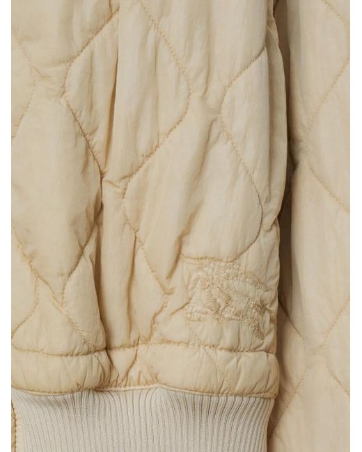 Burberry Natural Quilted Bomber Jacket