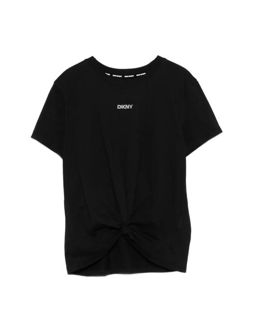 DKNY Black Logo-Detail Round-Neck T-Shirt