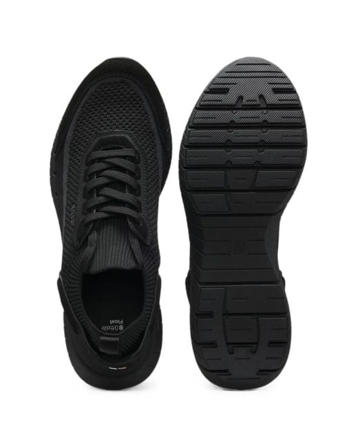 Boss Black Mesh-Knit Panelled Sneakers for men
