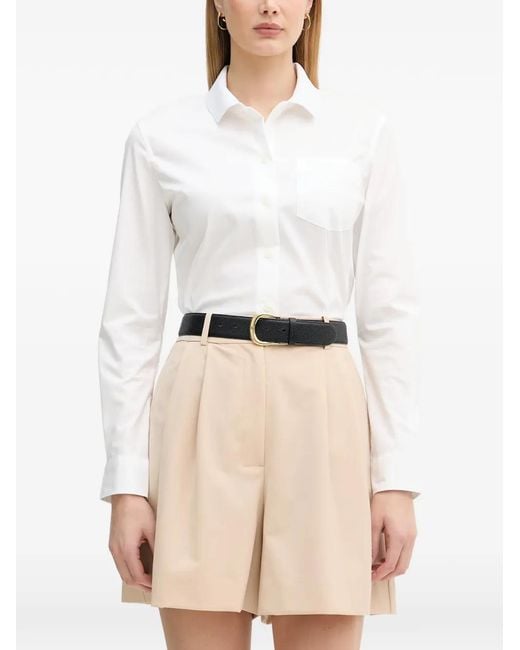 Lacoste White Chest-Pocket Shirt
